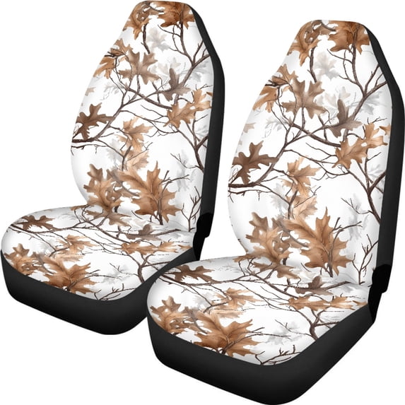XYZCANDO 2pcs Car Seat Covers for Car Decor Car Accessories Anti-Slip Washable, Truck Van Sedan Front Seat Cover, Dead Leaf Pattern