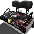 thumbnail image 1 of XYZCANDO American Eagle Flag Golf Cart Seat Cover - 2-Passenger With 4 Pockets, Non-Slip Washable Protector For EZGO Club Car Yamaha, 1 of 8