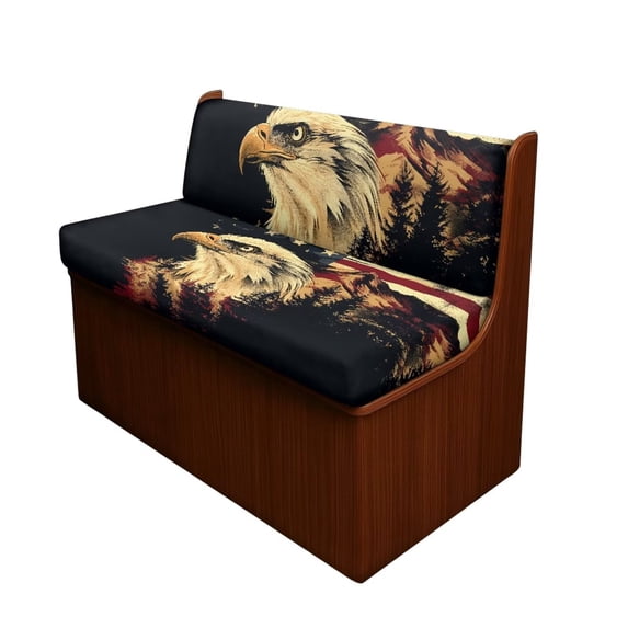 XYZCANDO American Flag Eagle RV Dinette Cushion Covers 2 Seat Couch Cover Universal RV Decor Comfortable Sofa Slip Covers for 2 Seat Cushion Couch Camper Must Haves Black