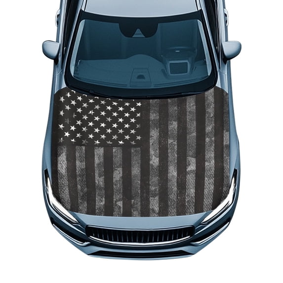 XYZCANDO American flag Elastic Car Hood Cover Swimsuit Fabric Hood Covers for Cars, Car Hood Cover Protector Portable for SUV Trucks Van