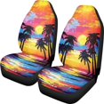 thumbnail image 1 of XYZCANDO Anti-Slip Automotive Seat Protector Cover SUV Truck Sedan, Elastic Soft Car Seat Covers 2pc Polyester Tropical Sunset View, 1 of 10