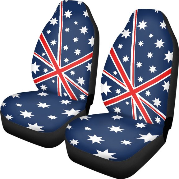XYZCANDO Australian Flag Car Front Seat Covers Set of 2 Stretchy Car Seat Covers Car Decor Interior, Easy to Install Washable SUV Auto