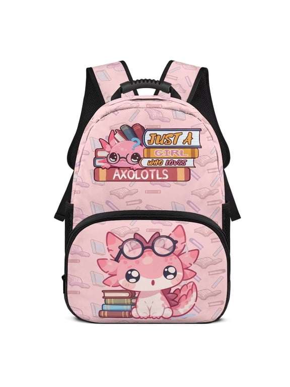 Axolotl Books 17 Inch Kids Backpacks with Adjustable Strap Large Capacity School Backpack Cool for Elementary School Students