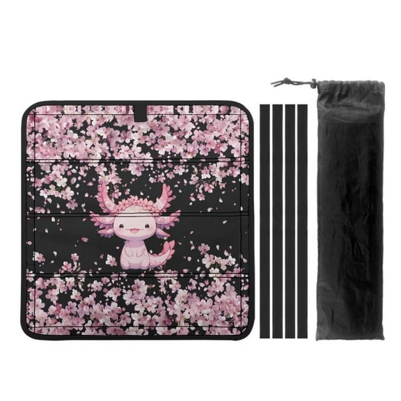 XYZCANDO Axolotl RV Skylight Cover Floral Camper Window Cover Foldable RV Window Shade Blackout Window Cover Sunproof UV Rays Protection Camper Trailer Fan Vent Cover RV Accessories Black