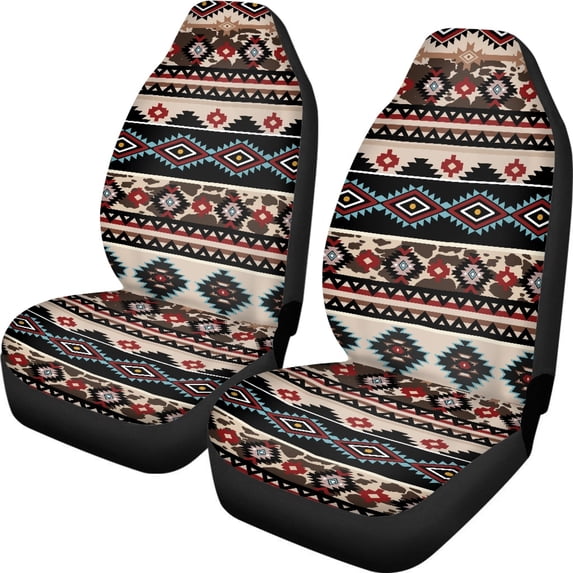 XYZCANDO Aztec Tribal Print Car Seat Covers Set of 2 Washable Front Seat Cover Auto Interior Car Interior, Easy Clean Waterproof SUV Van