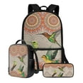 thumbnail image 1 of XYZCANDO Backpack Set Mandala Hummingbird Print Boys Girls Schoolbag 17 Inch Backpack Lunch Box Pencil Case Travel Laptop Backpacks Rucksack Daypack with Ergonomic Straps for Outdoor, 1 of 6