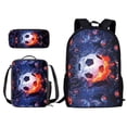 thumbnail image 1 of XYZCANDO Backpack Set for Student 17 Inch School Bag with Lunch Bag and Pencil Case, Splatter Water Fire Soccer Print Rucksack Travel Laptop Bag with Ergonomic Straps for Outdoor Hiking, 1 of 4