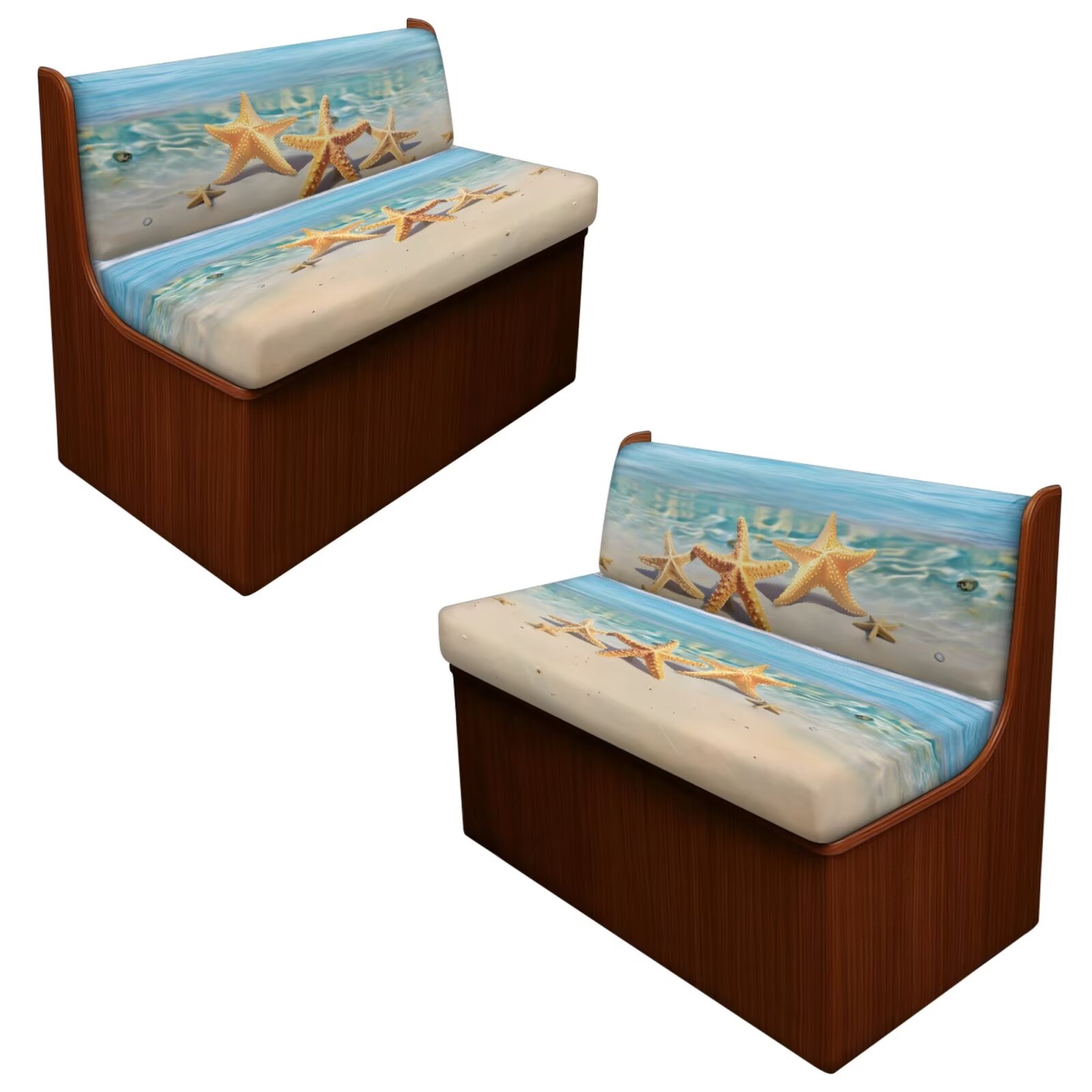 XYZCANDO Beach Starfish Print RV Sofa Cover RV Couch Cushion Slipcovers Comfortable Loveseat Slipcovers for Travel Couch Stain Resistant Sofa Cover 2 Backrest Cover & 2 Bench Cover