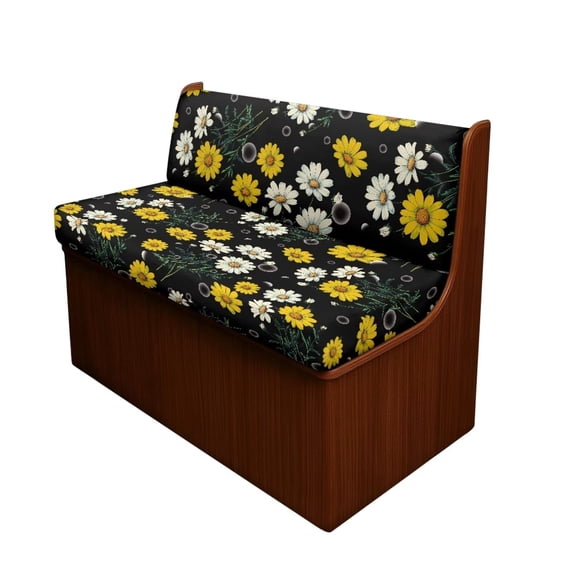 XYZCANDO Beautiful Daisy RV Dinette Cushion Covers Washable Camper Decor Stretchable Sofa Covers Washable Cushion Covers for Couches and Sofas Universal Slip Covers for Loveseat Black