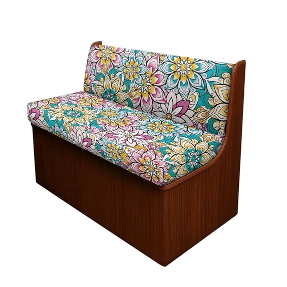 XYZCANDO Beautiful Flower RV Dinette Cushion Covers Mandala Style Washable RV Decor Comfortable Couch Cover 2 Cushion Sofa Stretchable Furniture Covers for Sofa and Loveseat Camper Accessories White
