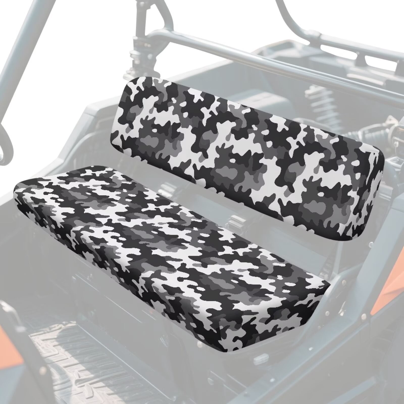 XYZCANDO Black Camouflage Seat Cover for UTV 2 Pack Mule Bench Seats Cover Compatible with Kawasaki Mule 4010 UTV Seats Covers Accessory Part Washable All-Season Protection