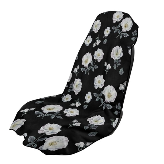 XYZCANDO Black Floral Lattice Car Seat Cover Protector Sweat-Absorbent for Gym Swimming Workout, Sweatproof Easy to Store Towel Cover Machine Washable