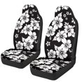 thumbnail image 1 of XYZCANDO Black Hibiscus Car Seat Covers Hawaiian Floral Car Seat Cover for Front Seats Set of 2 Cars Accessories Suitable for Most Cars,SUV,Sedan, 1 of 7