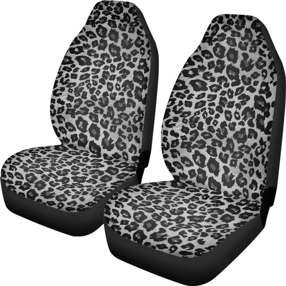 XYZCANDO Black Leopard Print Pattern Car Seat Covers Front Seats for Woman Soft Front Seats Protector Premium Durable, for Truck Sedan SUV
