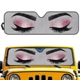 thumbnail image 1 of XYZCANDO Bling Eyes Windshield Sun Shade UV Ray & Heat Block Windshield Shades Compatible with Jeep Wrangler Rubicon Sahara TJ JK JKU 2 Door & 4 Door Keep Your Vehicle Cool, 1 of 7