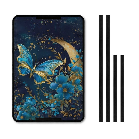 XYZCANDO Blue Butterfly Moon Camper Shades for Windows RV Black Out Window Covers RV Window Curtains for Inside Camper Motorhome Windshield Curtains Motorhome Windshield Curtains