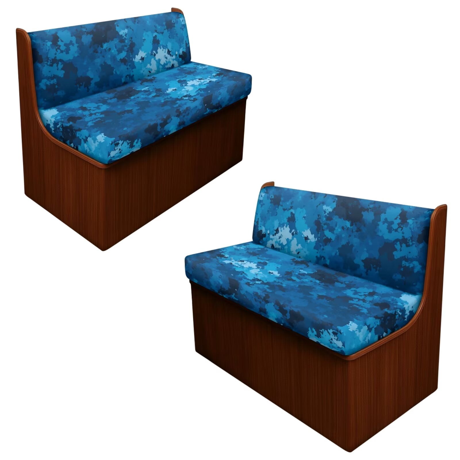 XYZCANDO Blue Camouflage Print RV Sofa Cover RV Couch Cushion Slipcovers Comfortable Loveseat Slipcovers for Travel Couch Stain Resistant Sofa Cover 2 Backrest Cover & 2 Bench Cover