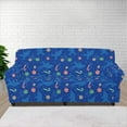 thumbnail image 1 of XYZCANDO Blue Christmas Sofa Cover Stretch Couch Cover Sofa Slipcovers for 1 Cushion Couch 3 Seater Furniture Sofa Armchair Covers, 1 of 6