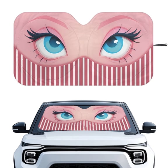 XYZCANDO Blue Eyes Automotive Windshield Cover Car Sun Shade Sun Visor Protector Blocks UV Rays and Keep Vehicle Cool Windshied Sunshade Block UV Rays for Cars Sedans SUVs