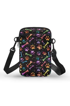 Bone Dog Paw Mini Cross Body Handbag for Kids Girls Small Cellphone Wallet with Adjustable Shoulder Strap Cute Crossbody Purse Multi-Purpose Coin Case Portable Phone Bag