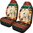 thumbnail image 1 of XYZCANDO Breathable Front Car Seat Covers featuring Horse Sunflower Design - Durable Non-Slip Protection For All Seasons, 1 of 10