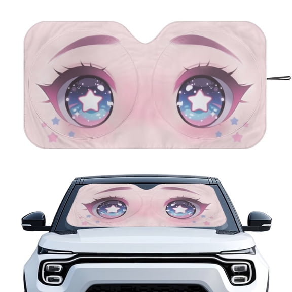 XYZCANDO Bright Eyes Car Windshield Sunshades Aluminum Foil Film Cars Winshields Sunshade Automotive Interior Protector Blocks UV Rays Universal Fit for Most Cars,SUVs,Sedans
