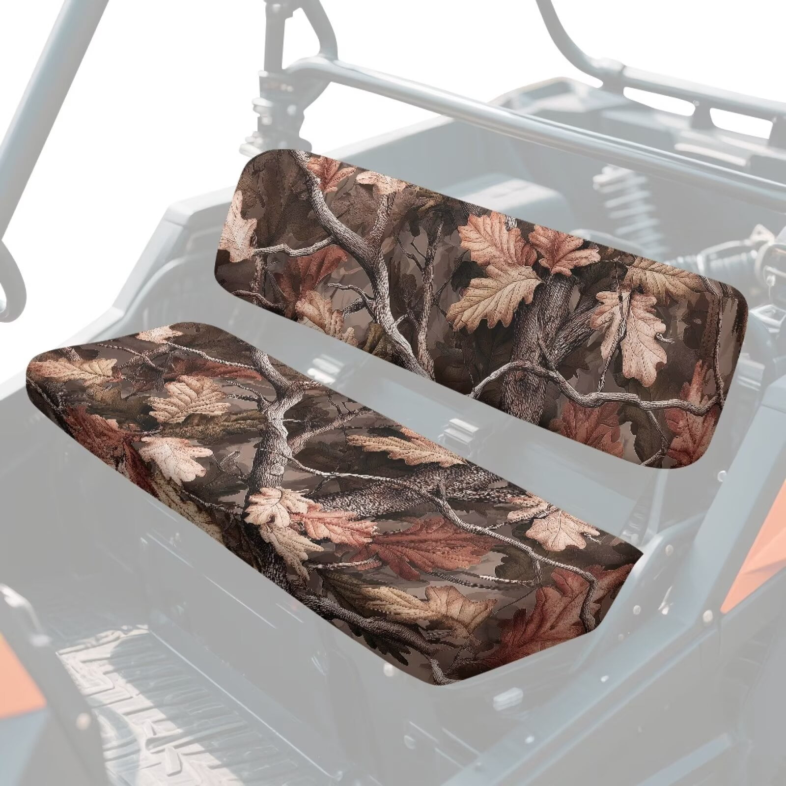 XYZCANDO Brown Camo Forest UTV Seat Covers Compatible with Kawasaki Mule 3010 Set 2 Pcs Front Seat Back & Seats Bottom Cover Mule Accessory Parts UTV Seats Protection Set