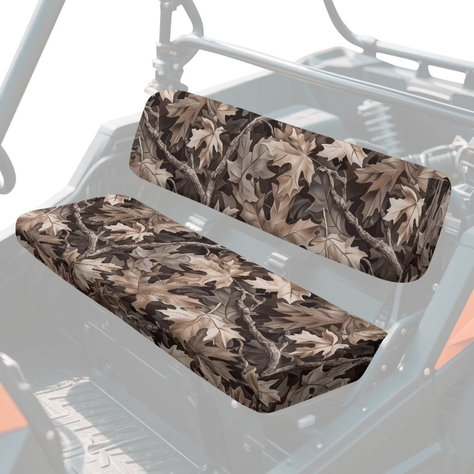 XYZCANDO Brown Camo Forest UTV Seat Covers Compatible with Kawasaki Mule 4000 Set of 2 Replacement UTV Seats Accessories Easy-Clean Bench Seat Covers Accessories Anti-Slip