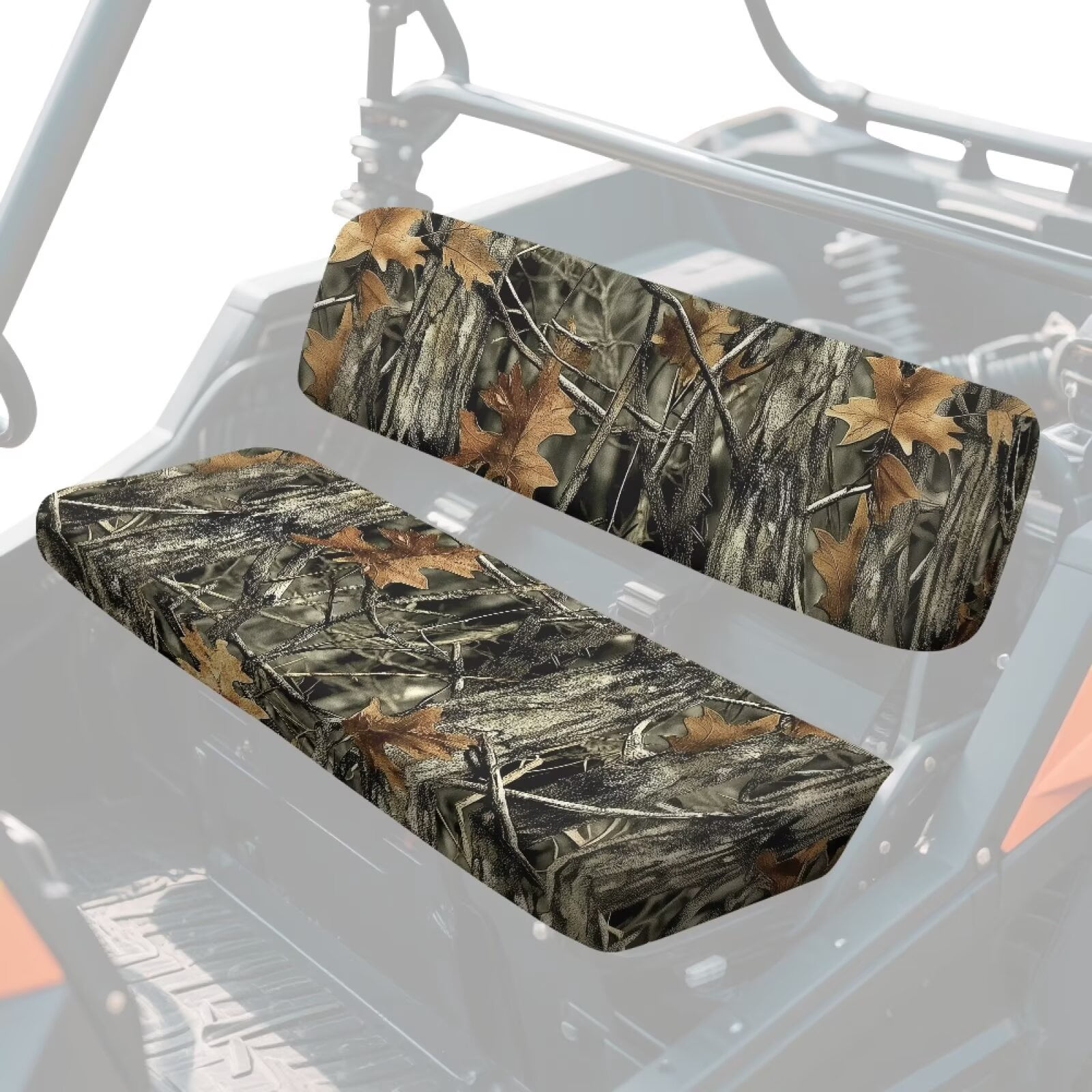 XYZCANDO Brown Camo Forest UTV Seat Covers for Kawasaki Mule 3010 2 Pieces UTV Seats Cover Accessory Part Mule Accessory Parts Replacement Bench Seat Covers Full Protection