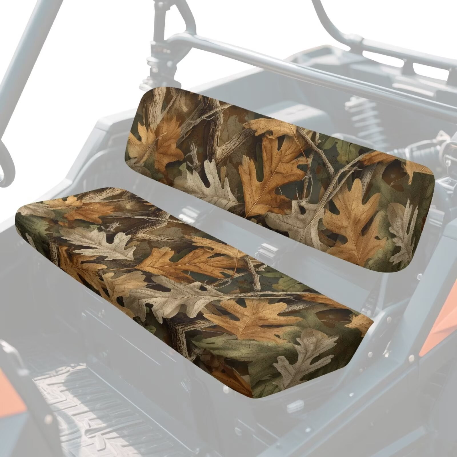 XYZCANDO Brown Camo Forests Seat Cover for UTV Set 2 Pcs UTV Front Bench Seats Cover Compatible with Kawasaki Mule 4000 Breathable Bench Seat Covers Accessories Easy-Clean