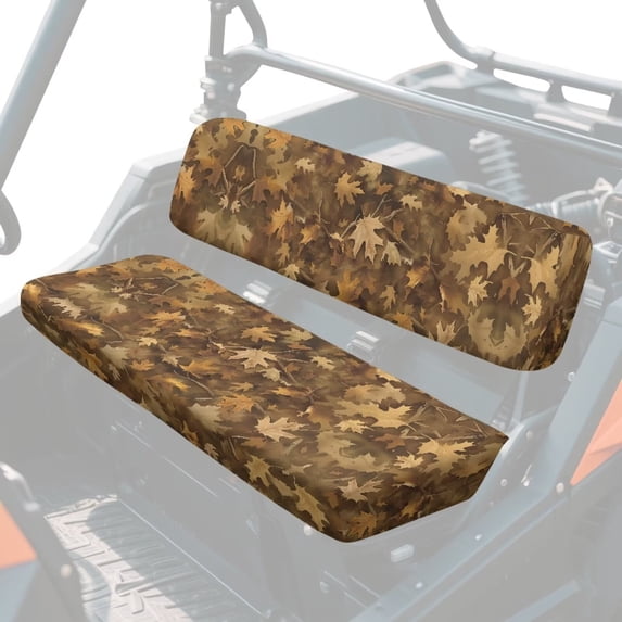 XYZCANDO Brown Camo Hunting UTV Seat Covers Compatible with Kawasaki Mule 3000 2 Sets Bench Seats Covers Accessories Breathable Replacement UTV Seat Accessories Washable