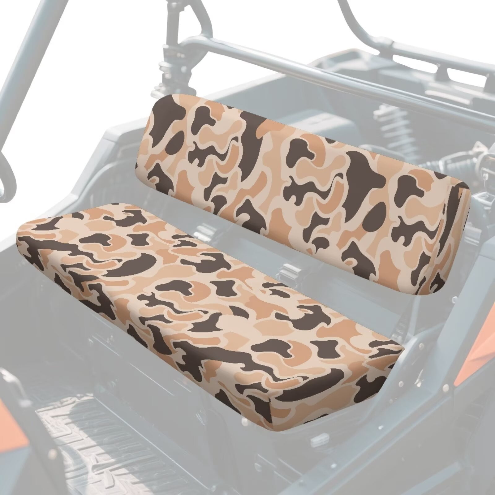 XYZCANDO Brown Camo UTV Seat Covers Compatible with Kawasaki Mule 4000 Set of 2 Replacement Bench Seat Cover All-Season Protection UTV Bench Seats Covers Set Fashion