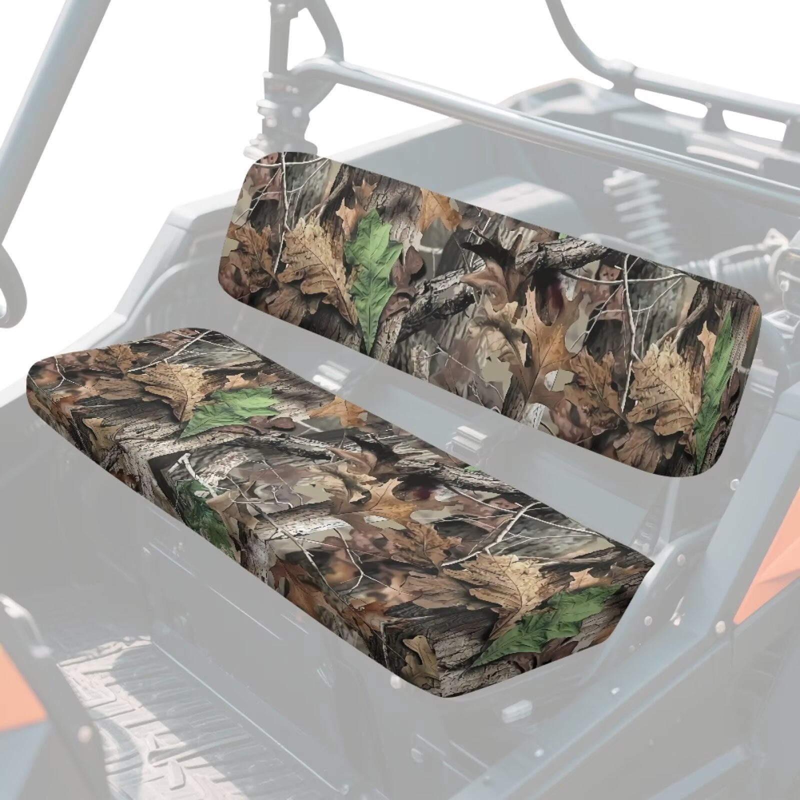 XYZCANDO Brown Camouflage Hunting UTV Seat Covers for Kawasaki Mule 4010 Set 2 Pcs UTV Seats Cover Accessory Part Nonslip All-Season Protection Replacement Bench Seat Cover