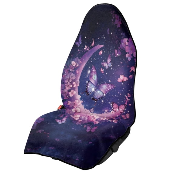 XYZCANDO Butterflies and Moon Sweating Car Seat Cover Cooling Microfiber, Compatible with Auto Interior Van, for Sedan Trucks SUV