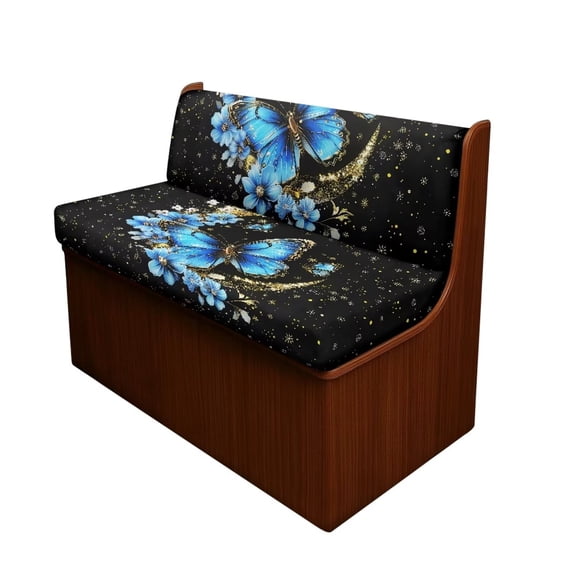 XYZCANDO Butterfly Moon RV Dinette Cushions Stretchable Camper Accessories Universal Bench Seat Cover Stylish Camper Decor Couch Cover 2 Cushion Sofa 1 Backrest Cover and 1 Bench Cover Black