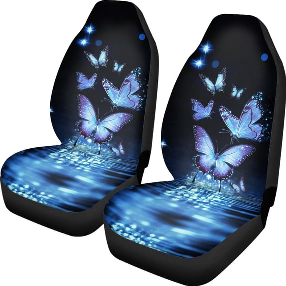 XYZCANDO Butterfly Pattern Automotive Seat Protector Cover Breathable Cloth Durable Car Seat Covers Interior Front Seat, Waterproof Non-Slip Truck Van