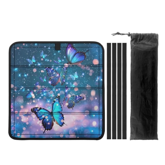 XYZCANDO Butterfly RV Window Cover RV Window Shade Foldable Skylight Cover Camper Blackout Window Cover UV Rays Protection Camper Trailer Fan Vent Cover Sun Blackout Fabric for Camper Sunshade Blue