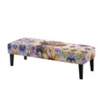 thumbnail image 1 of XYZCANDO Calf Floral Design with Elastic Band Dining Bench Covers, Washable Polyester Spandex Rectangle Bench Cover for Living Room Dining Room, 1 of 9