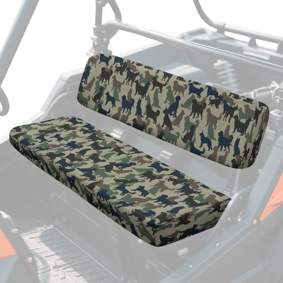 XYZCANDO Camo Dog Anti-Scratch Seat Cover for Offroad Outdoor, Wear Proof Soft UTV Front Bench Seat Cover Waterproof UTV Rear Seat Bench Cover