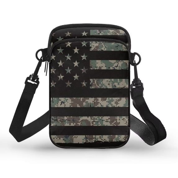 XYZCANDO Camouflage Flag Small Crossbody Bags for Teen Girls Heart Cellphone Messenger Handbag with Zipper Stylish Cross Body Phone Purse with Adjustable Strap for Running Shop Travel