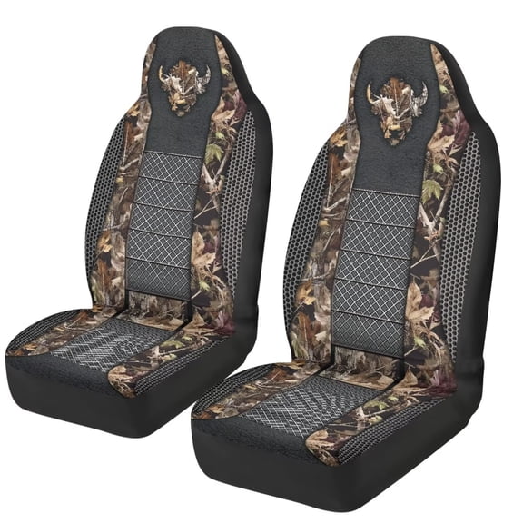 XYZCANDO Camouflage Hunting Car Seat Covers Set of 2 Breathable Front Seat Covers Stretch Polyester Fabric Cover Removable Automotive Accessories for Most Cars SUV Sedans