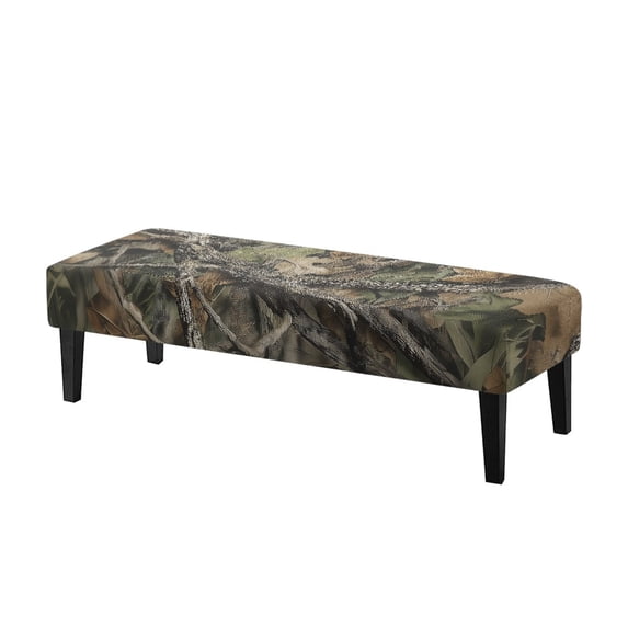XYZCANDO Camouflage Long Bench Cover, Elastic Rectangular Polyester Spandex Fabric Stretch Anti Dust Slipcover for Bedroom and Hotel