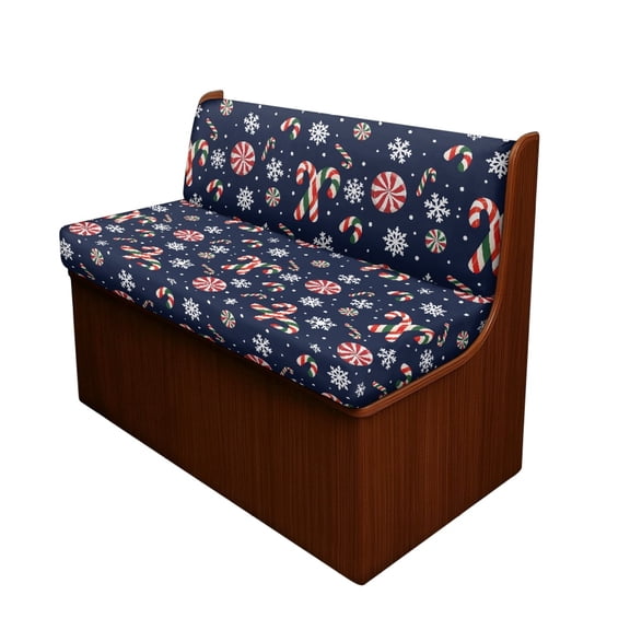 XYZCANDO Camper Cushion Covers, Compatible with Car Bench RV Camper, RV Dinette Cushion Covers for RV Camper Car Bench Sofa Portable, Christmas Candy Canes Sweets