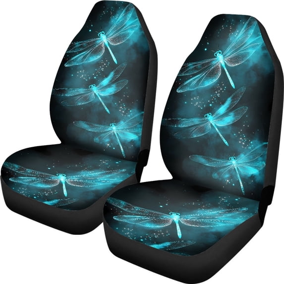 XYZCANDO Car Front Seat Covers Set Glowing Dragonfly Set of 2 Car Seat Covers Waterproof Van SUV Sedan Breathable Durable Front Seats Protector