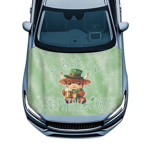 XYZCANDO Car Hood Protectors Cover Cow Hat Fashion Swimsuit Fabric, Sunproof UV Resistant Car Hood Cover for SUV Trucks Pickup