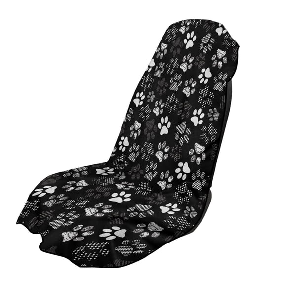 XYZCANDO Car Seat Cover Towel White Paw Print Pattern Seats Protectors for Gym Workout Outdoor Sport, Washable Easy to Store Car Seat Towel Cover for Vans Cars