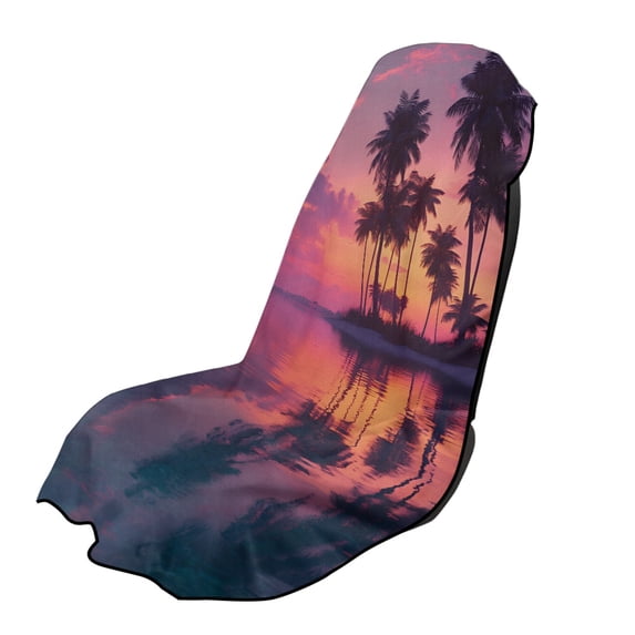 XYZCANDO Car Seat Cover with Tropical Sunset Print, Car Seat Protector for Beach Trips and Post Workout Outdoor Trips