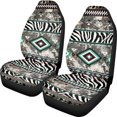 thumbnail image 1 of XYZCANDO Car Seat Covers Breathable Cloth Front Seat Covers for Cars Car Front Seat Covers Elastic Soft Van Sedan, Zebra Stripe Mixed Pattern, 1 of 7