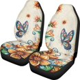 thumbnail image 1 of XYZCANDO Car Seat Covers Butterfly Floral 2 pcs Car Front Seat Covers Soft SUV Truck Sedan Waterproof Cozy Automotive Front Seat Covers, 1 of 10
