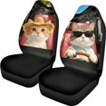 thumbnail image 1 of XYZCANDO Car Seat Covers Cat Driving Set of 2 Auto Front Seat Protectors Soft Sedan Van Truck Breathable Durable Car Front Seat Covers, 1 of 10